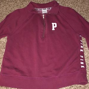 Pink burgendy half-zip